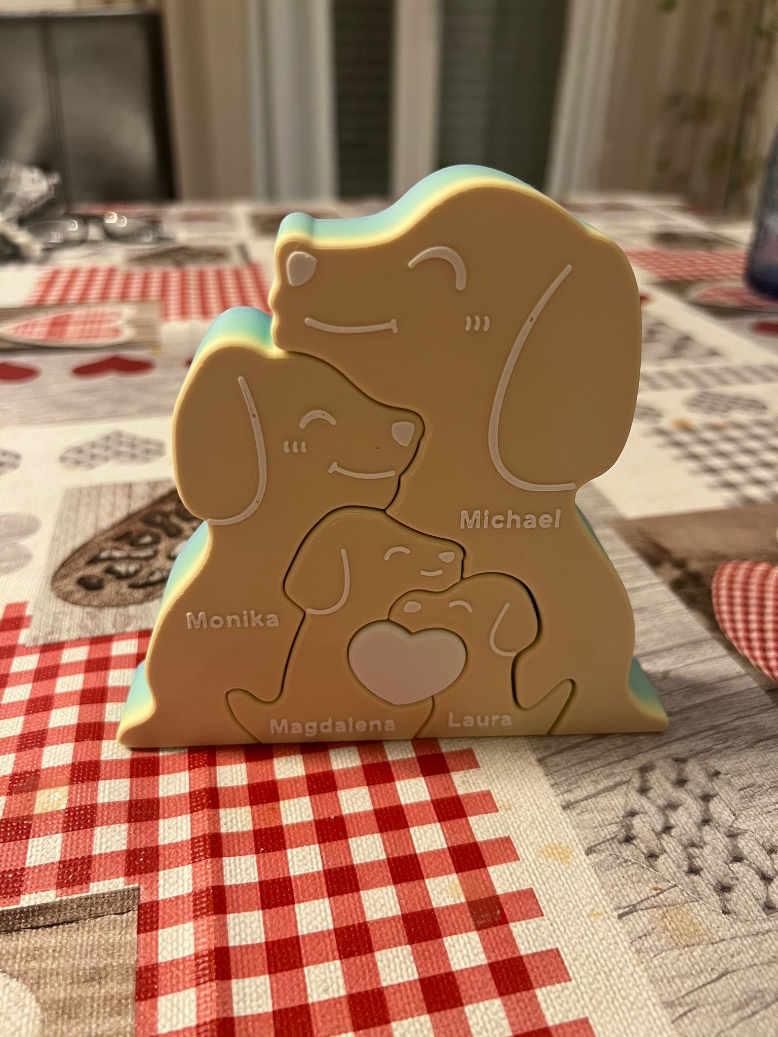 Hundefamilien-Puzzle – 2 bis 5 Mitglieder - Personalisierbares – Bild 2