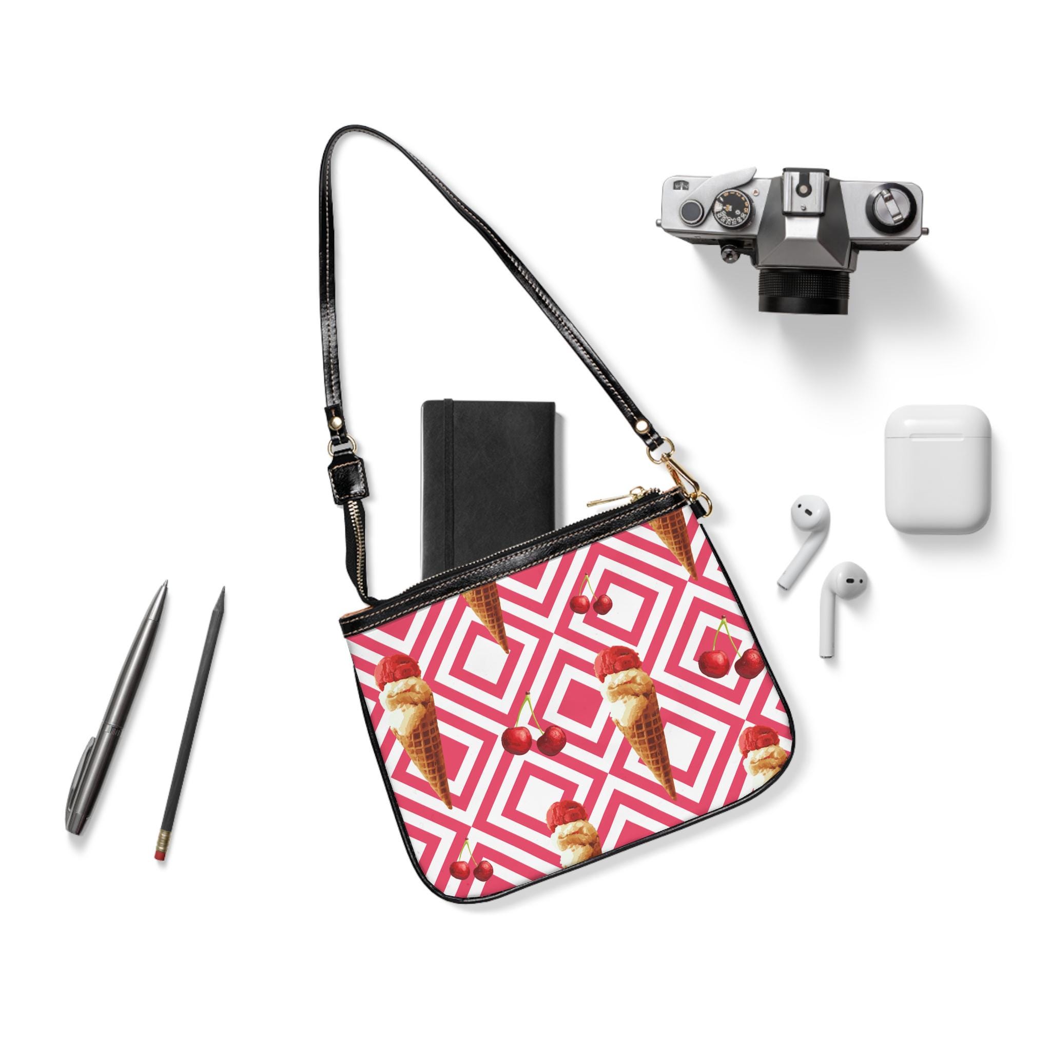 Kleine Umhängetasche mit Ice-Illustration | Crossbody-Tasche – Bild 4
