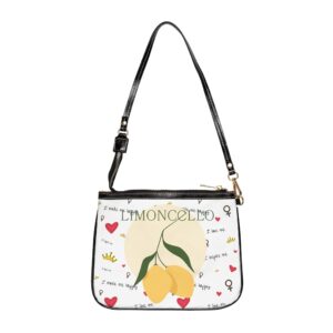 Kleine Umhängetasche mit Zitronen-Illustration | Crossbody-Tasche mit Zitronenmuster