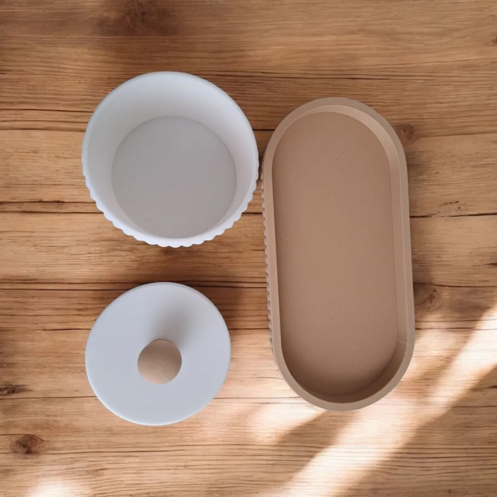Geripptes Schmuck- & Badezimmer-Organizer Set