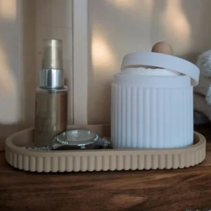 Geripptes Schmuck- & Badezimmer-Organizer Set