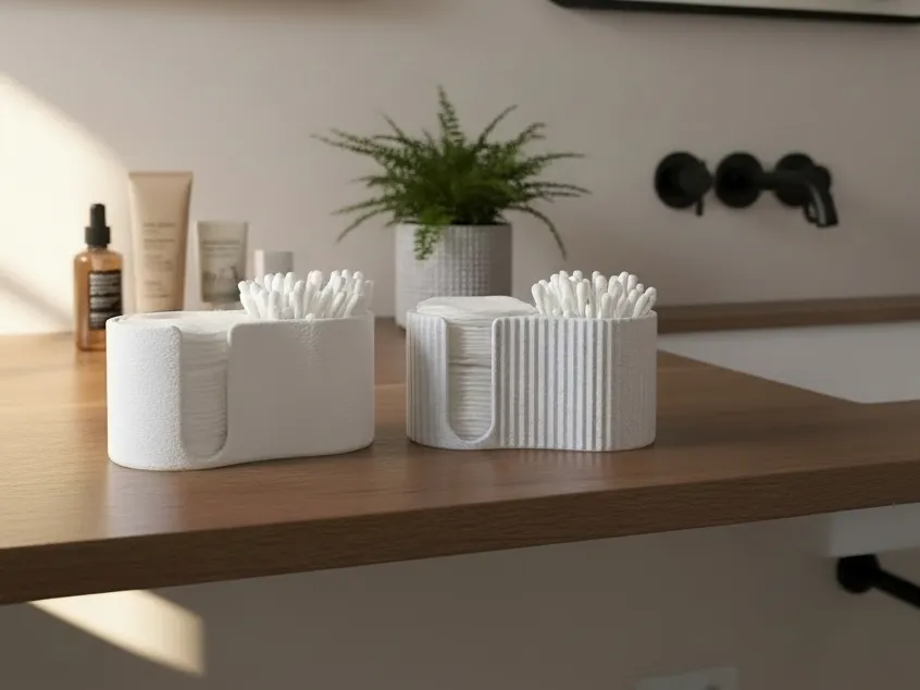 Moderner Wattepad- & Wattestäbchen-Spender | 3D-gedruckt – Bild 2