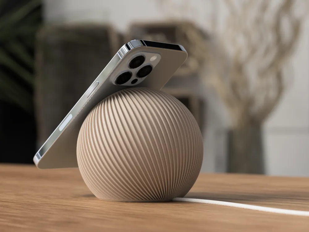 MagSafe Handyhalter im Japandi Stil | Geripptes Design | 3D-gedruckt – Bild 6